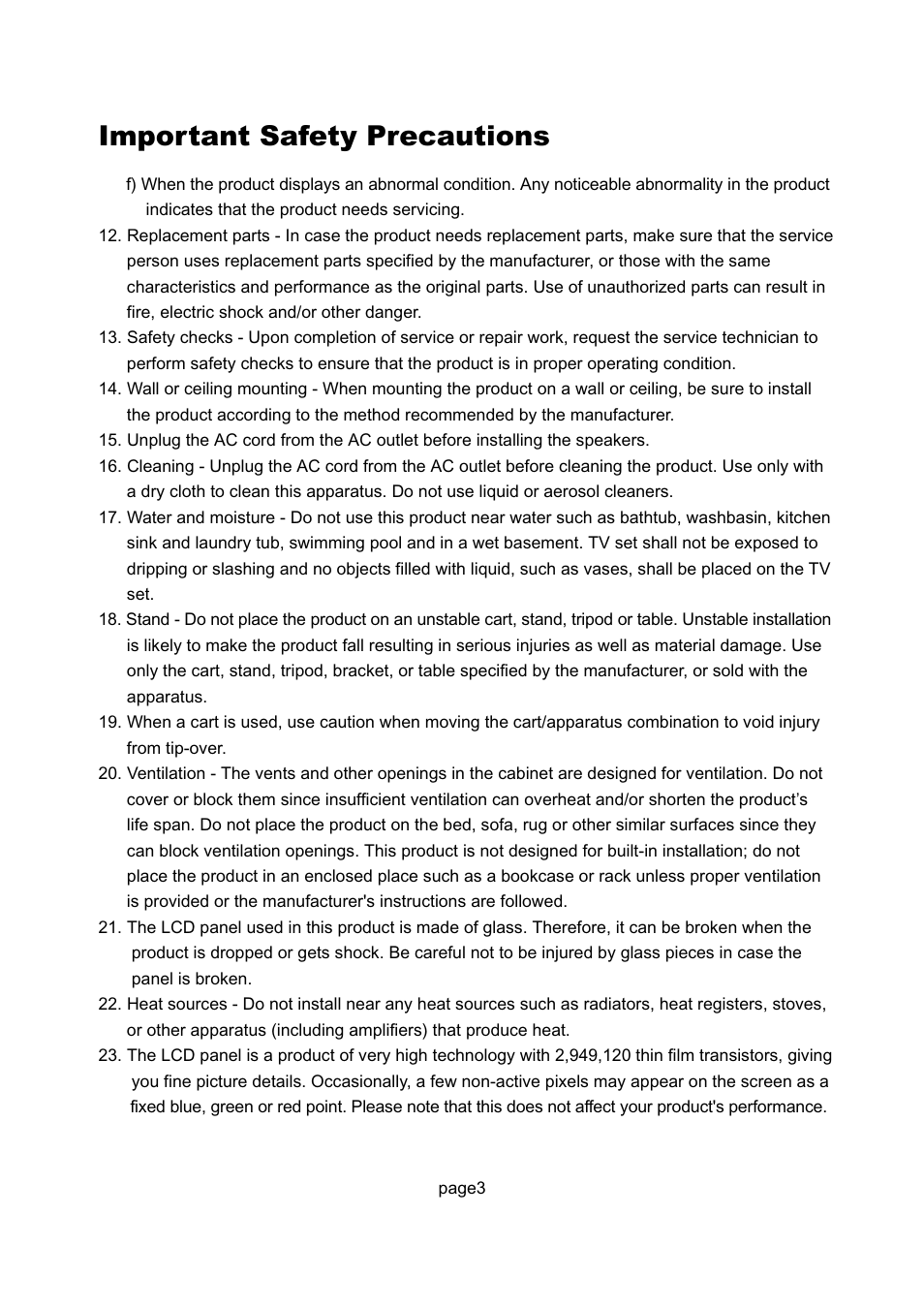 Important safety precautions | Philips Magnavox 17MD250V User Manual | Page 6 / 49