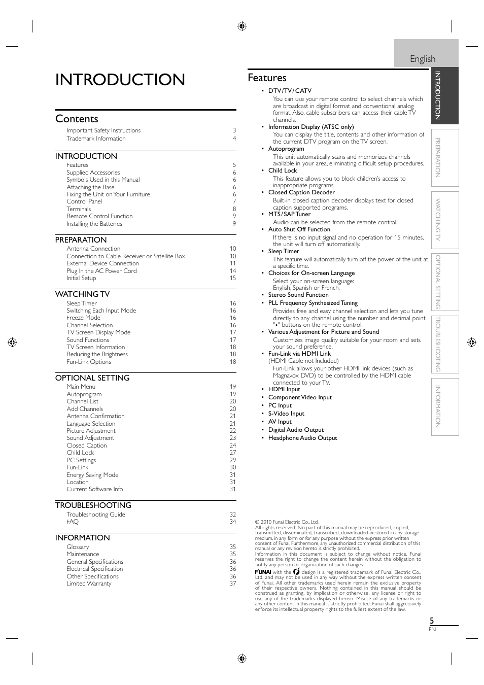 Philips Magnavox LCD 19MF330B User Manual | Page 5 / 37