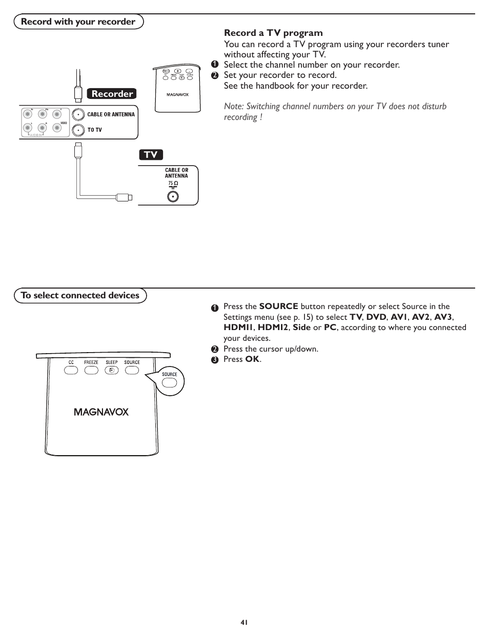 Tv recorder | Philips Magnavox 26md357b User Manual | Page 48 / 56