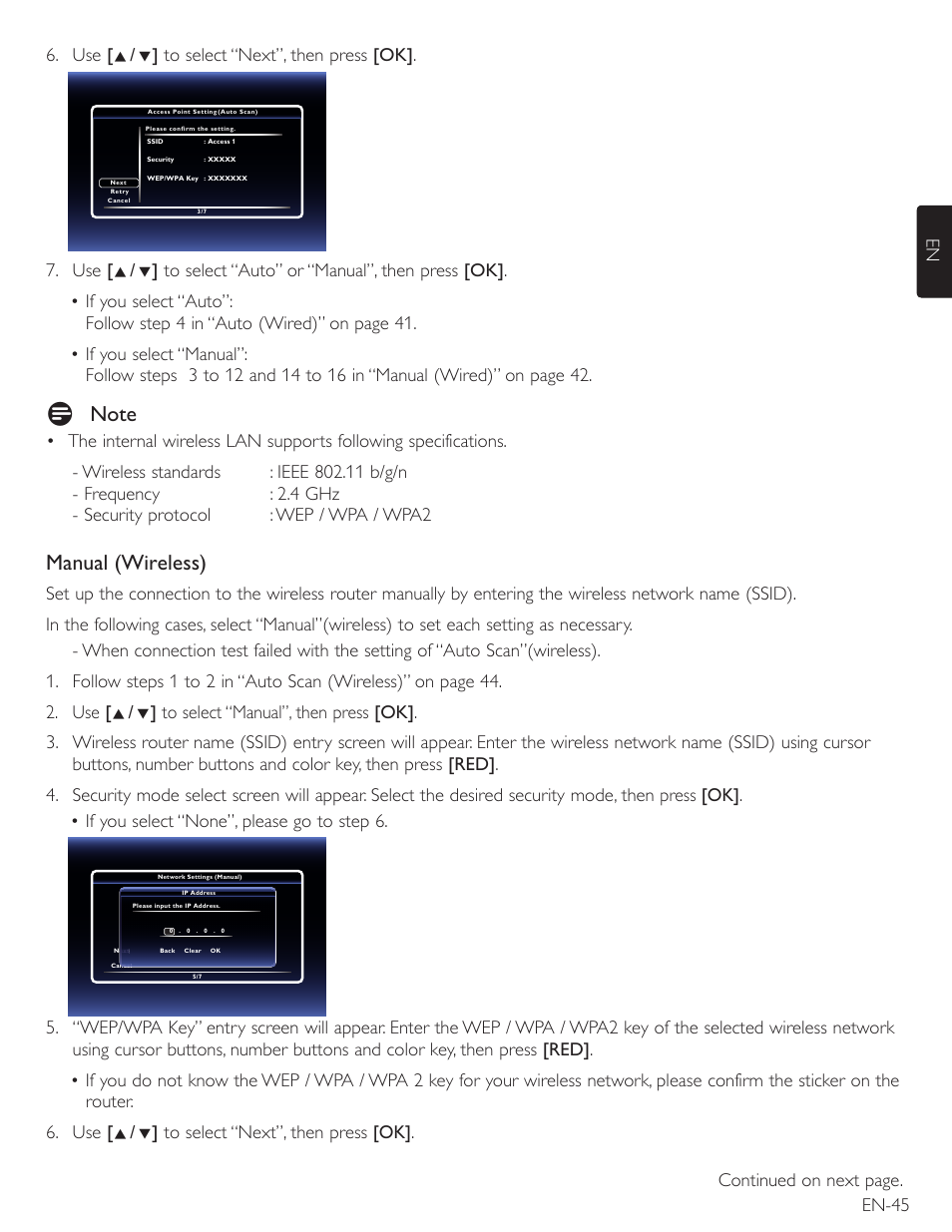 Manual (wireless) | Philips Magnavox Blu-Ray Disc/DVD Player with built in WiFi MBP5220F User Manual | Page 45 / 68