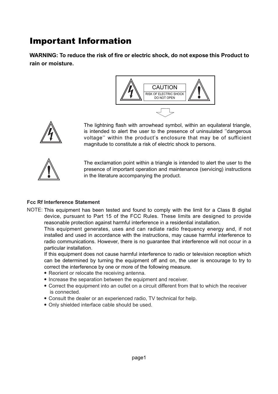 Important information | Philips Magnavox 17MD255V User Manual | Page 2 / 42
