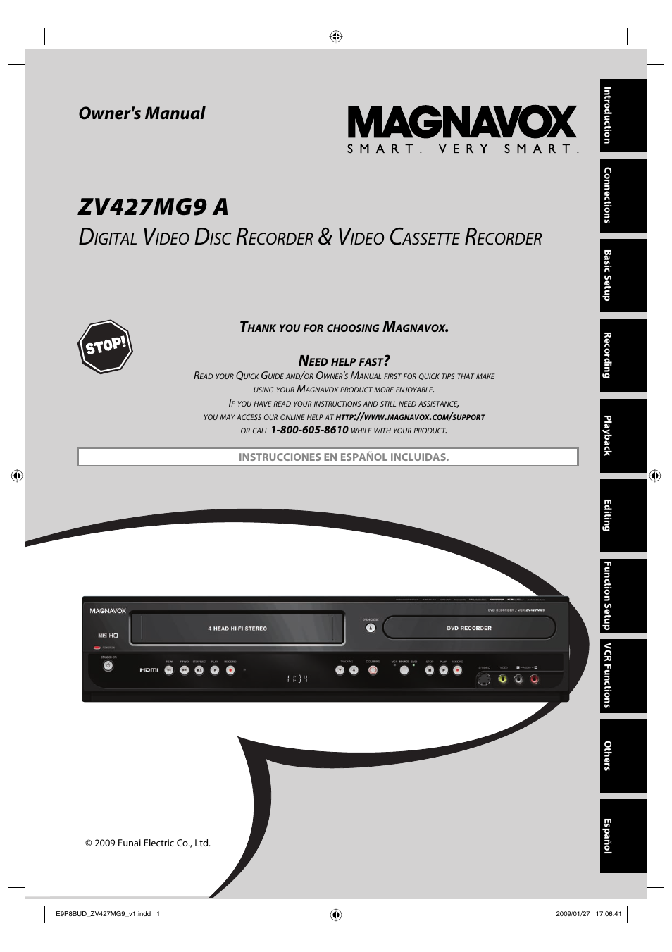 Philips Magnavox ZV427MG9 A User Manual | 100 pages
