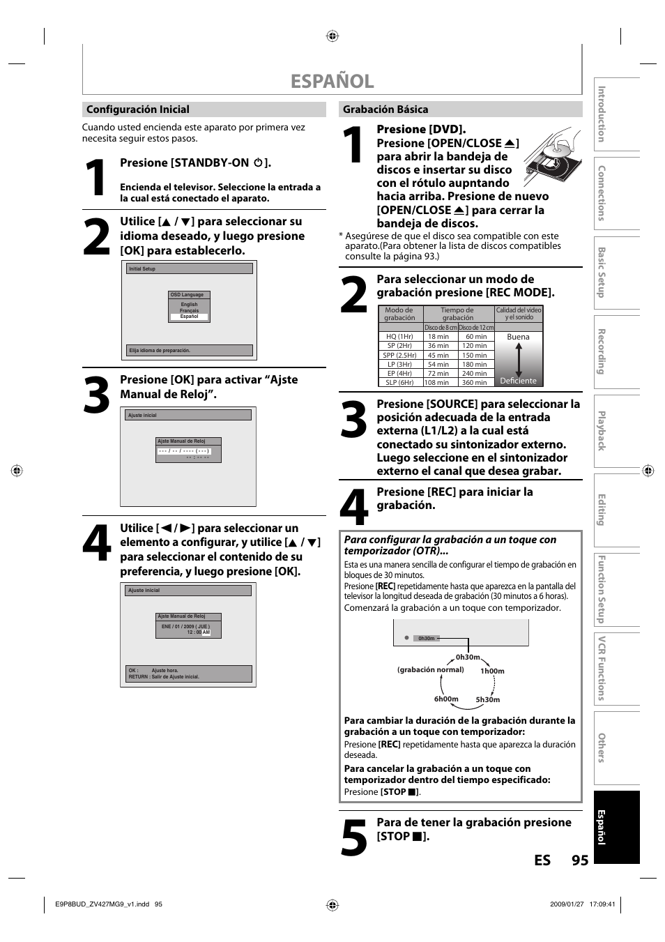 Español, 95 es | Philips Magnavox ZV427MG9 A User Manual | Page 97 / 100