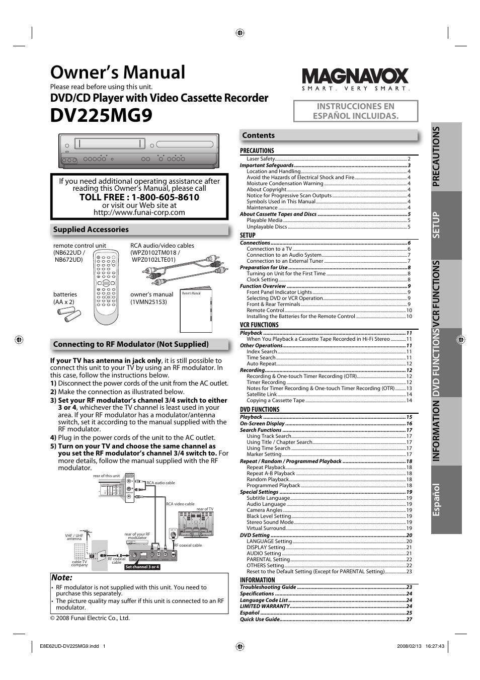 Philips Magnavox DV225MG9 User Manual | 28 pages
