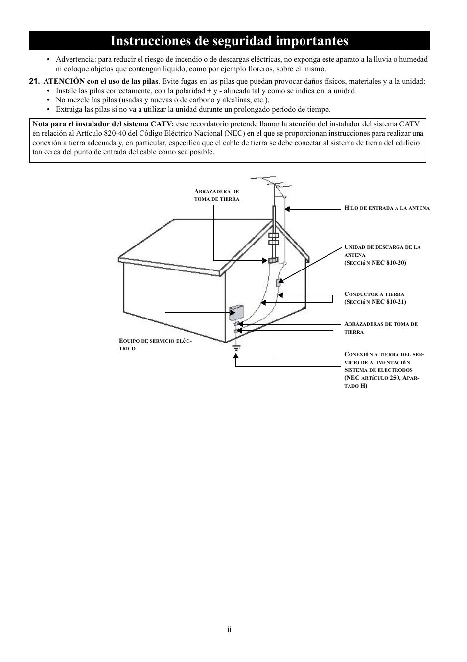 Instrucciones de seguridad importantes | Philips Magnavox 50ML8105D/17 User Manual | Page 43 / 80