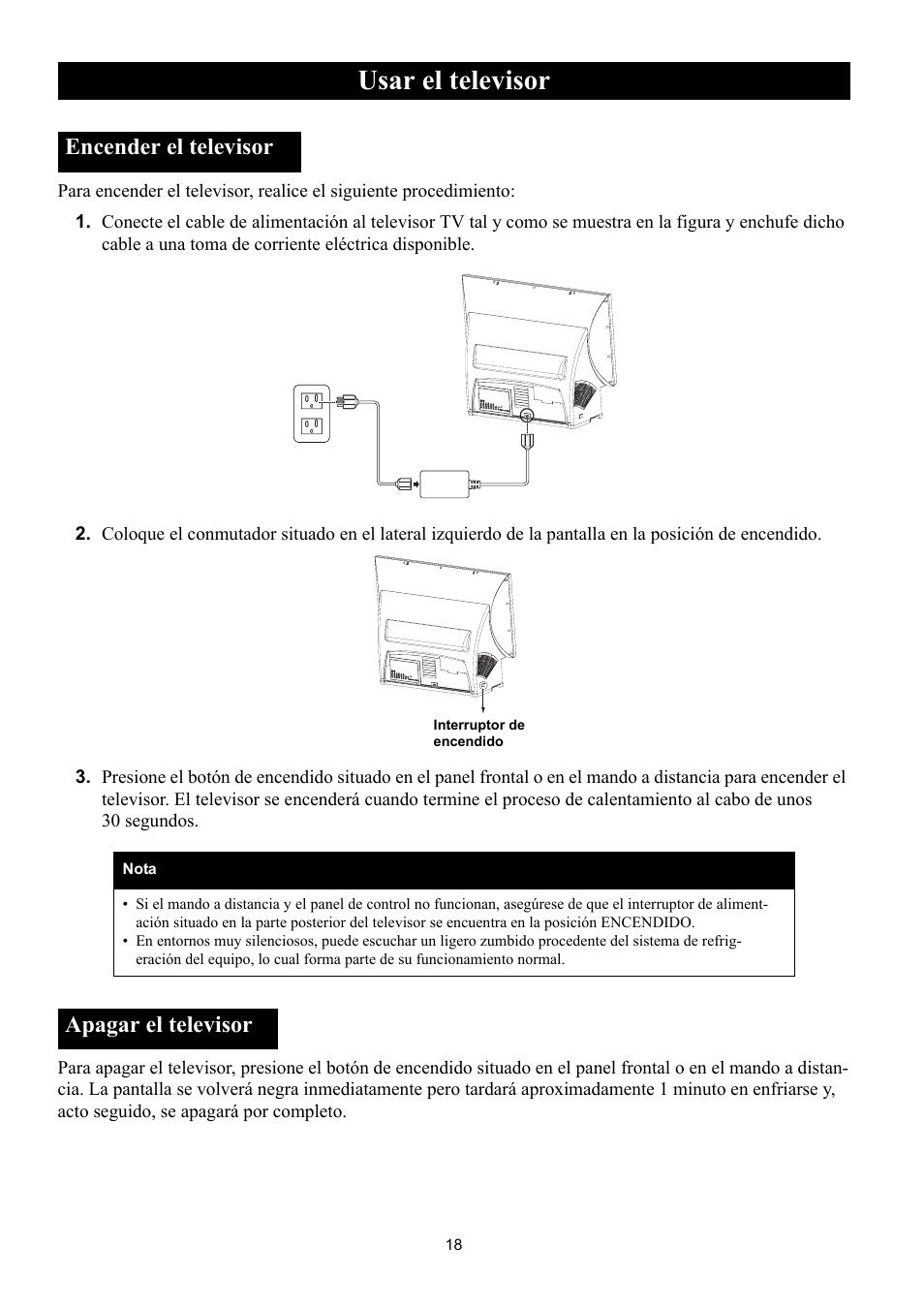 Usar el televisor, Encender el televisor, Apagar el televisor | Televisor, Encender el televisor apagar el televisor | Philips Magnavox 50ML8105D/17 User Manual | Page 63 / 80