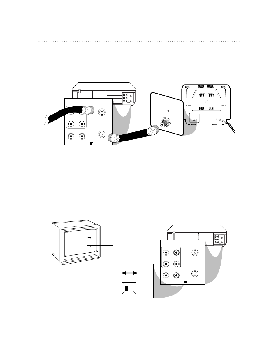 Ch3 ch4, Ch3 / ch4 switch, Plug in the tv and the vcr | Ch 4 or ch 3 | Philips Magnavox VR601BMX User Manual | Page 7 / 48