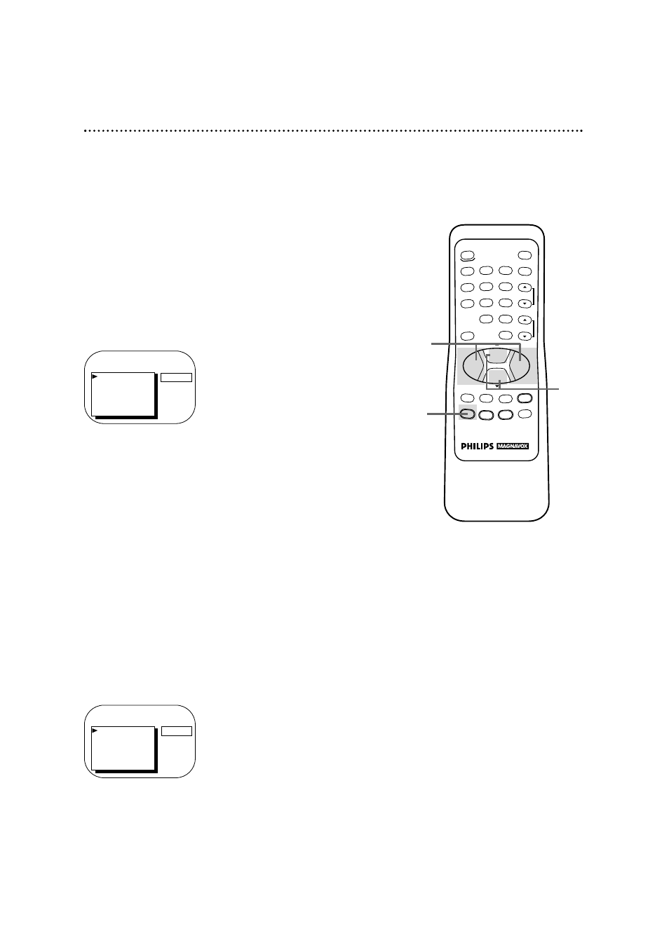 42 closed captioning, Press the menu button to display the pop up menu, Example: caption1 menu screen | Philips Magnavox CCX133AT User Manual | Page 42 / 56