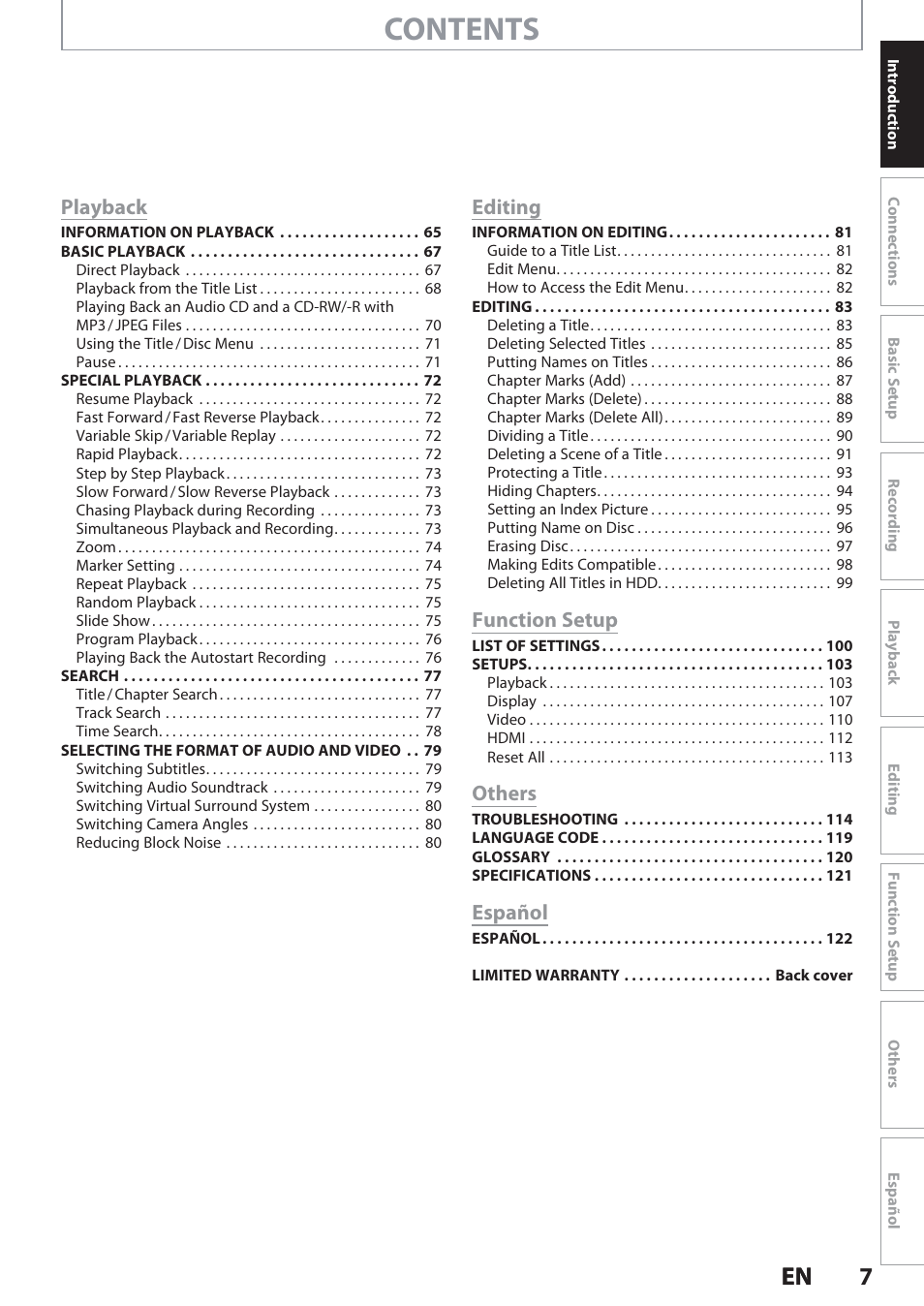 Philips Magnavox Hdd& Dvd Player/Recorder With Digital Tuner F7 User Manual | Page 7 / 128