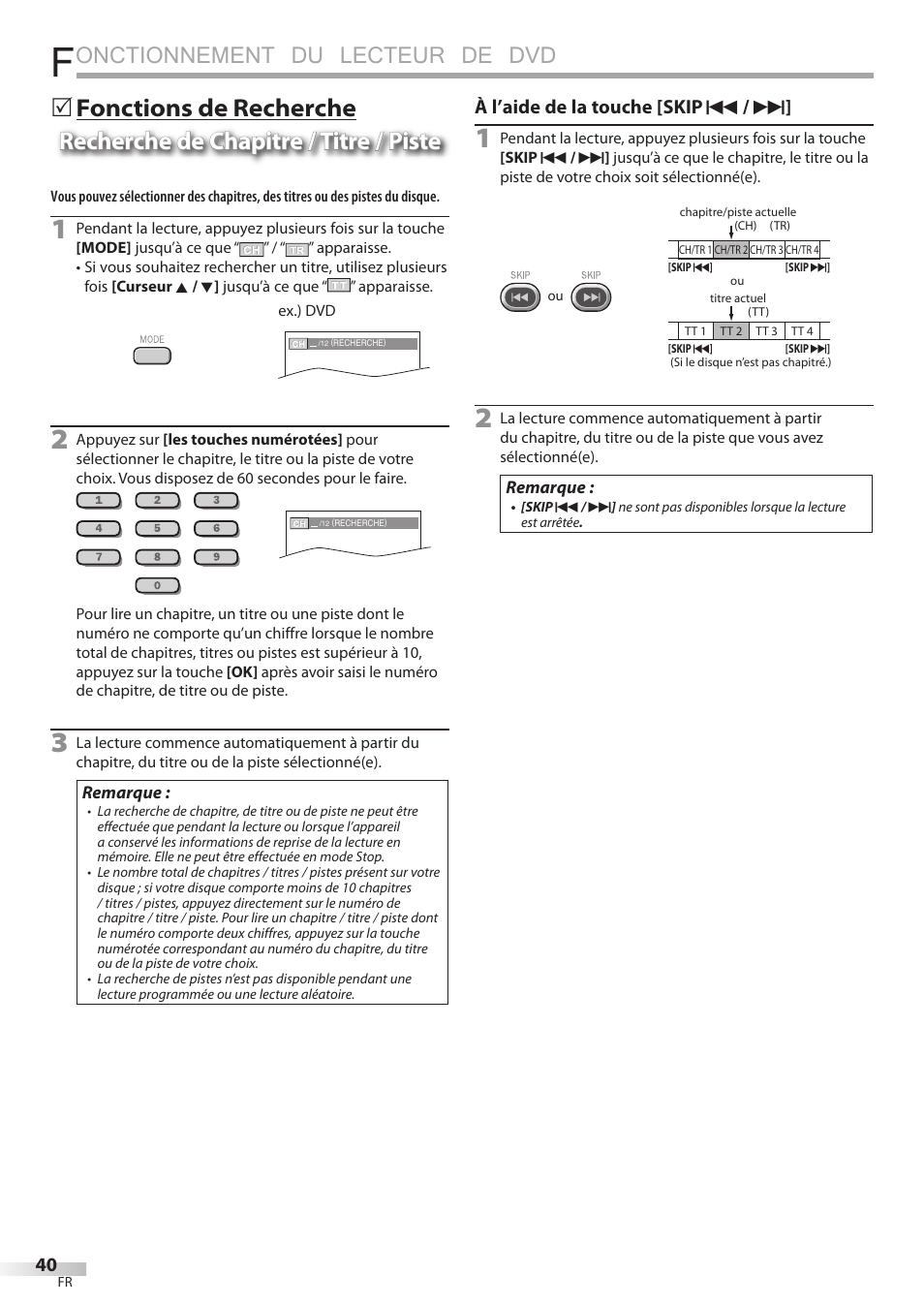 Onctionnement du lecteur de dvd | Philips Magnavox 19MD359B User Manual | Page 96 / 169