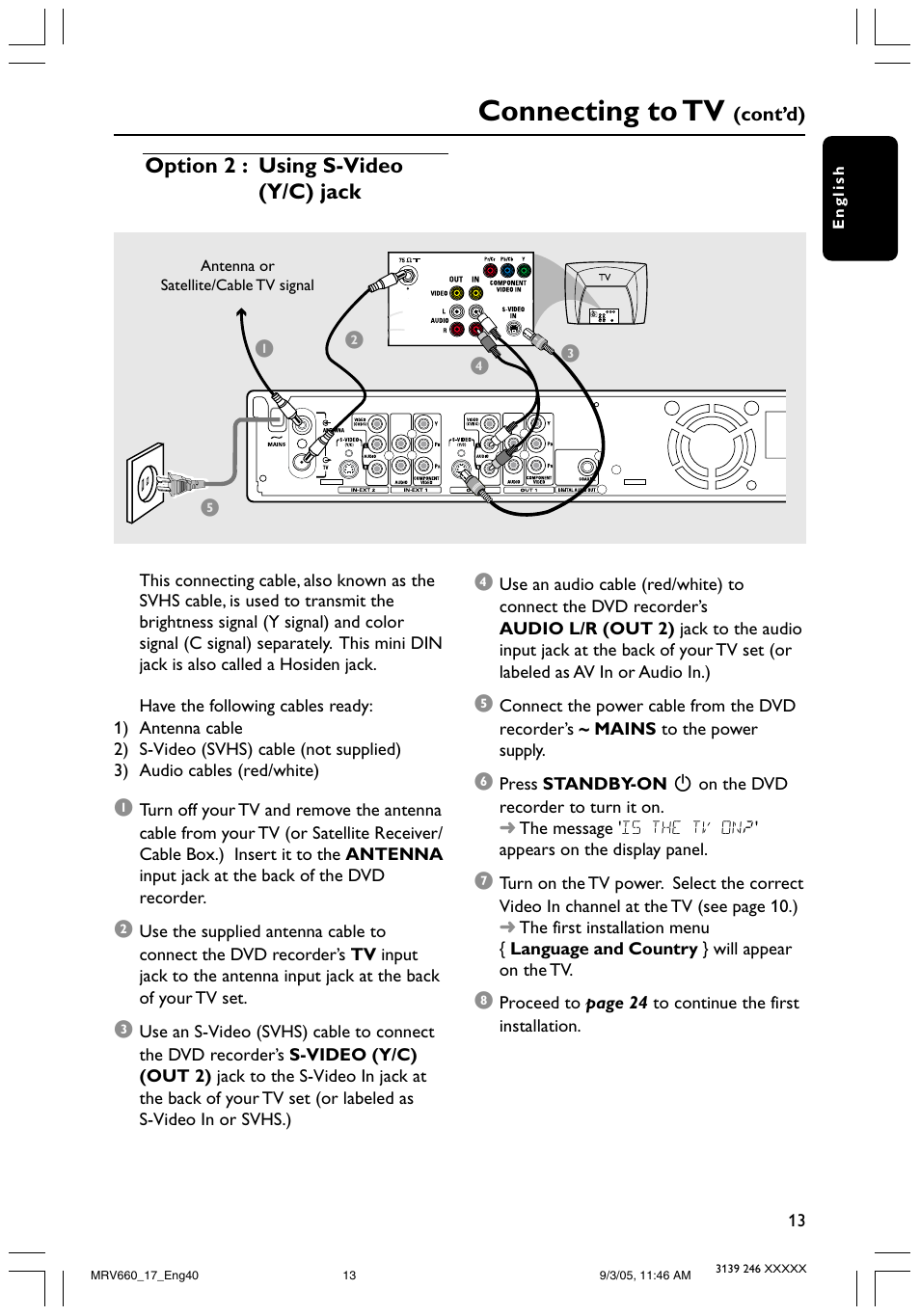 Connecting to tv | Philips Magnavox MRV660 User Manual | Page 13 / 70
