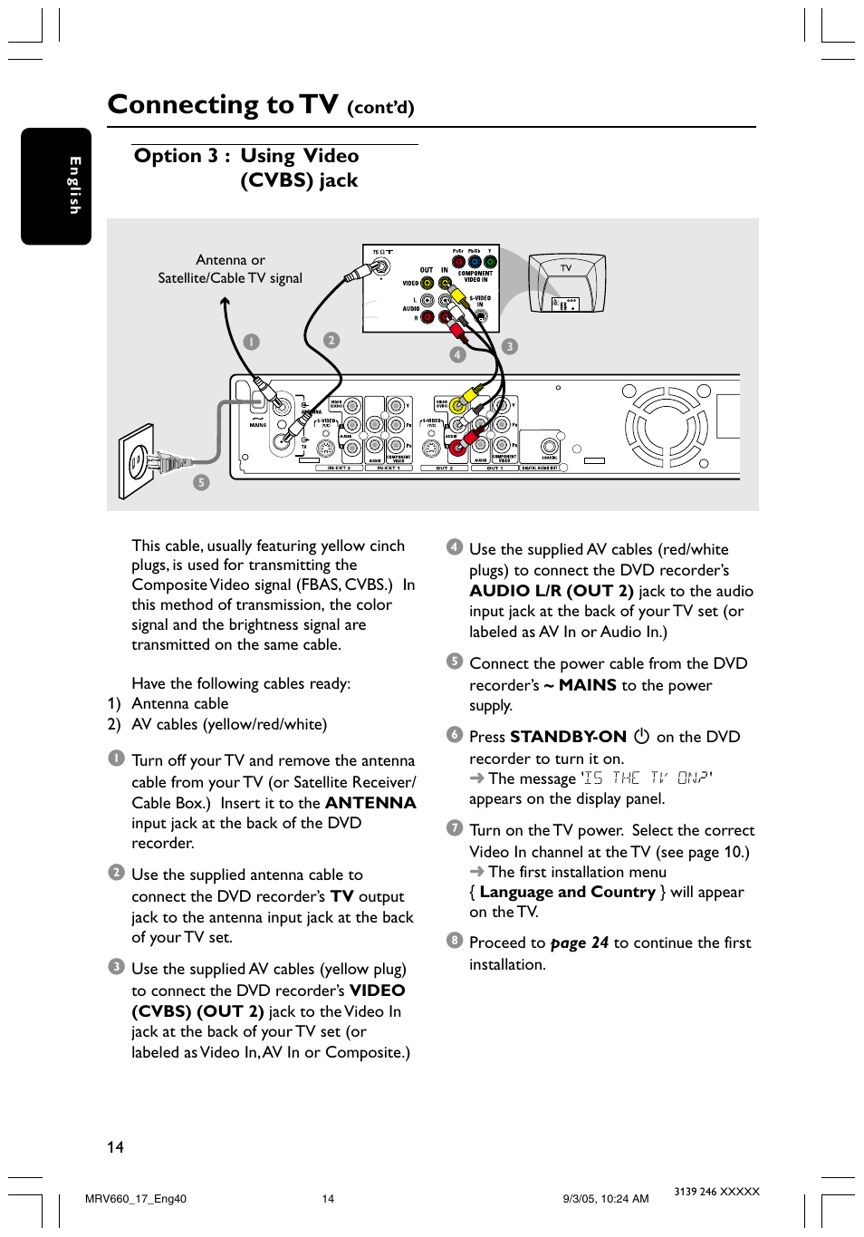 Connecting to tv | Philips Magnavox MRV660 User Manual | Page 14 / 70
