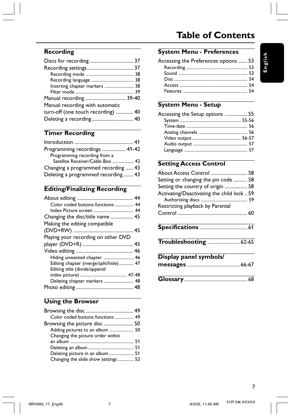 Philips Magnavox MRV660 User Manual | Page 7 / 70