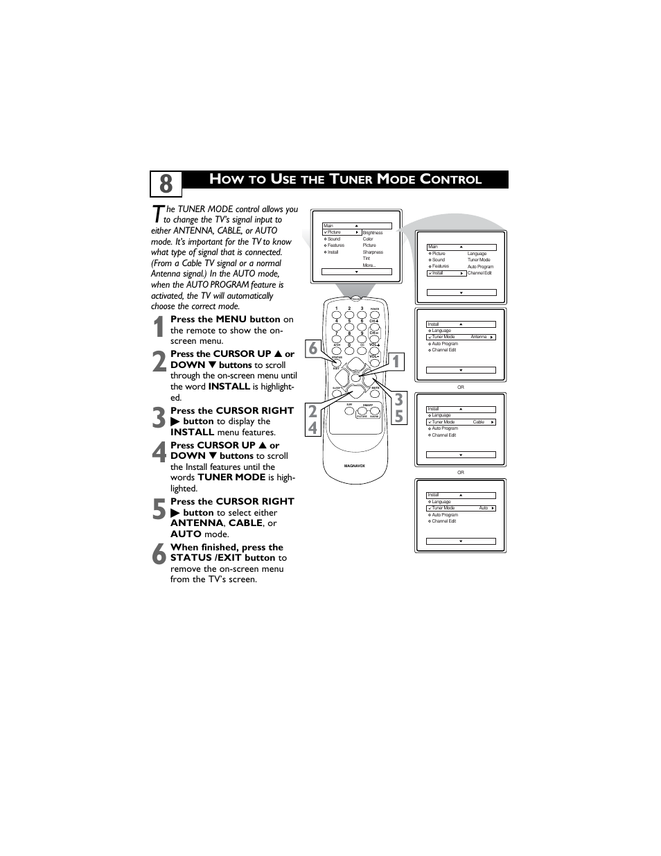 Ow to, Se the, Uner | Ontrol | Philips Magnavox 14MS2331/17 User Manual | Page 12 / 36