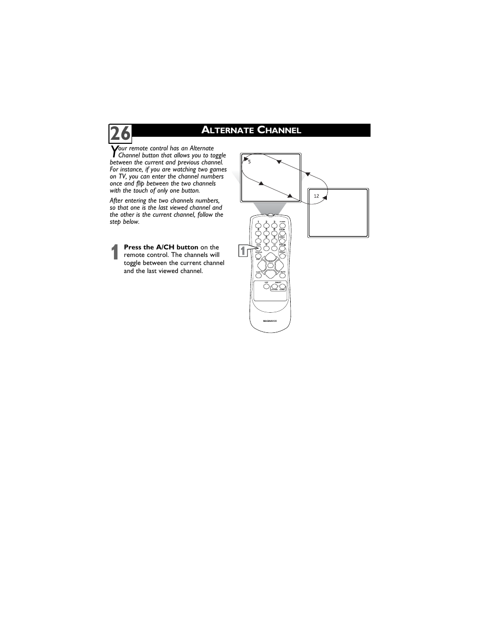 Lternate, Hannel | Philips Magnavox 14MS2331/17 User Manual | Page 30 / 36