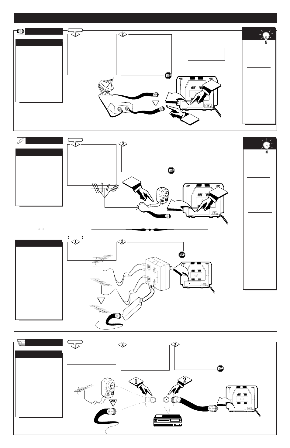 Tv (a, Tv c, Ooking | Ntenna, Able, Onnections | Philips Magnavox TR2502C User Manual | Page 2 / 8