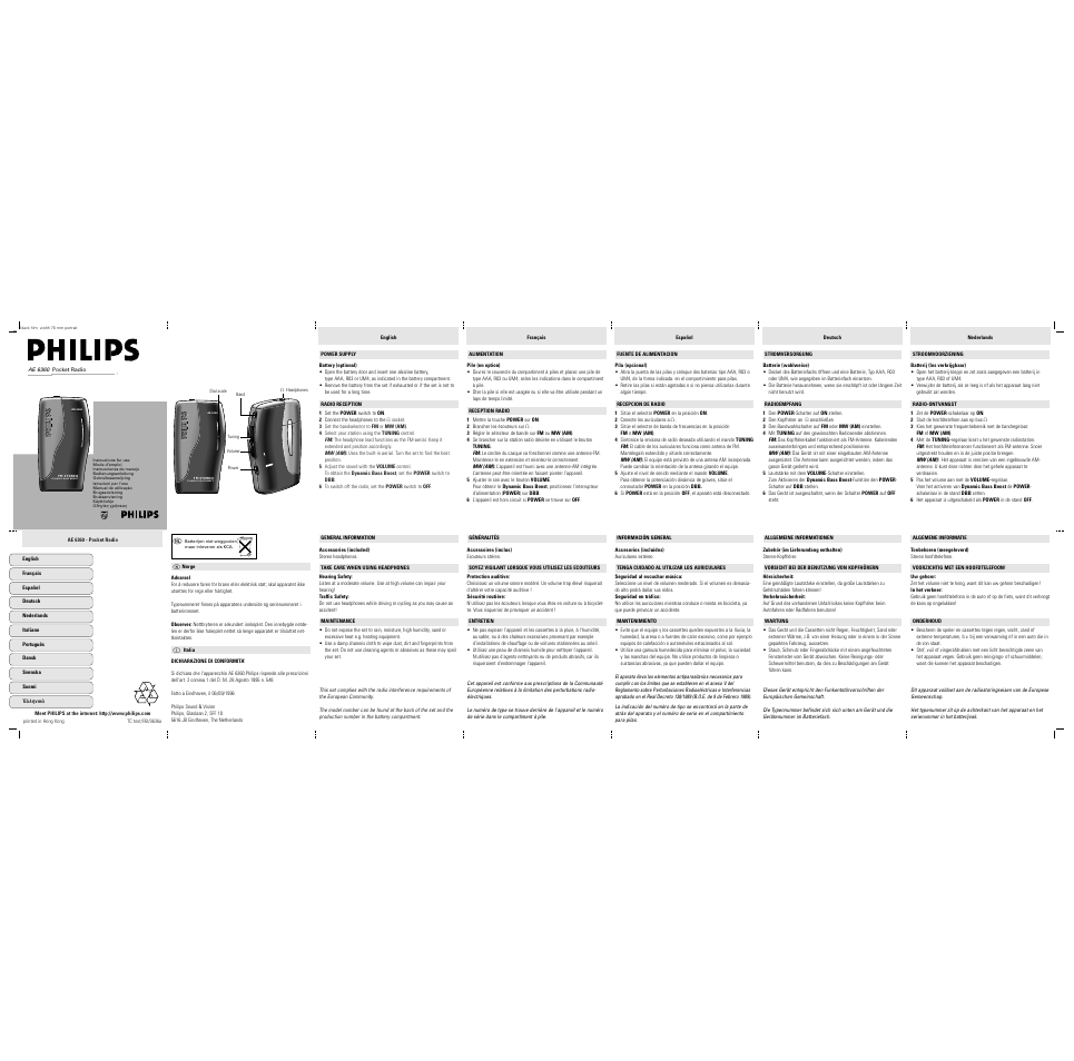 Philips Magnavox AE 6360 User Manual | 2 pages