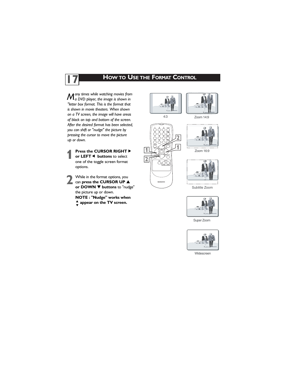 Ow to, Se the, Ormat | Ontrol | Philips Magnavox 30MW5405/17 User Manual | Page 21 / 36