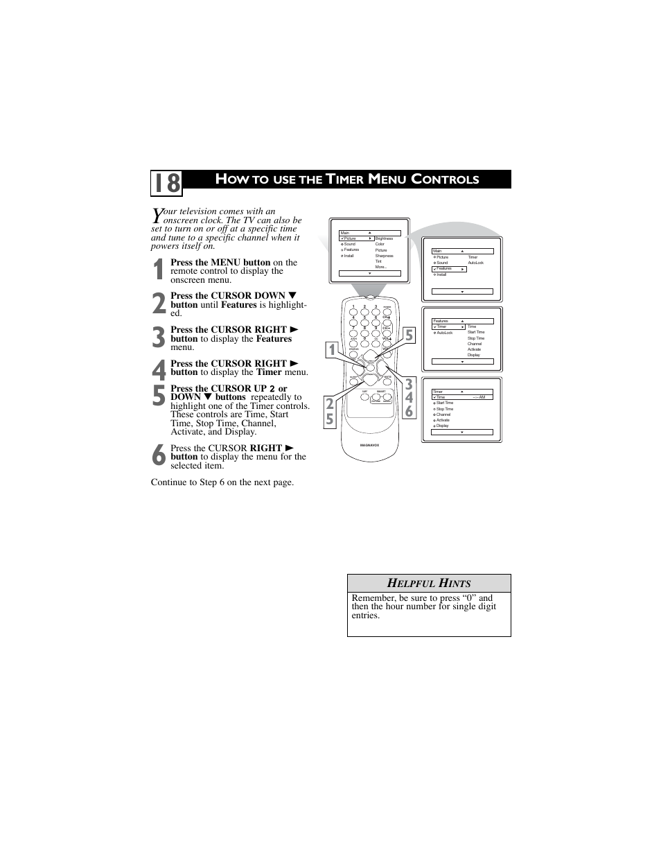 Ow to use the, Imer, Ontrols | Philips Magnavox 30MW5405/17 User Manual | Page 22 / 36