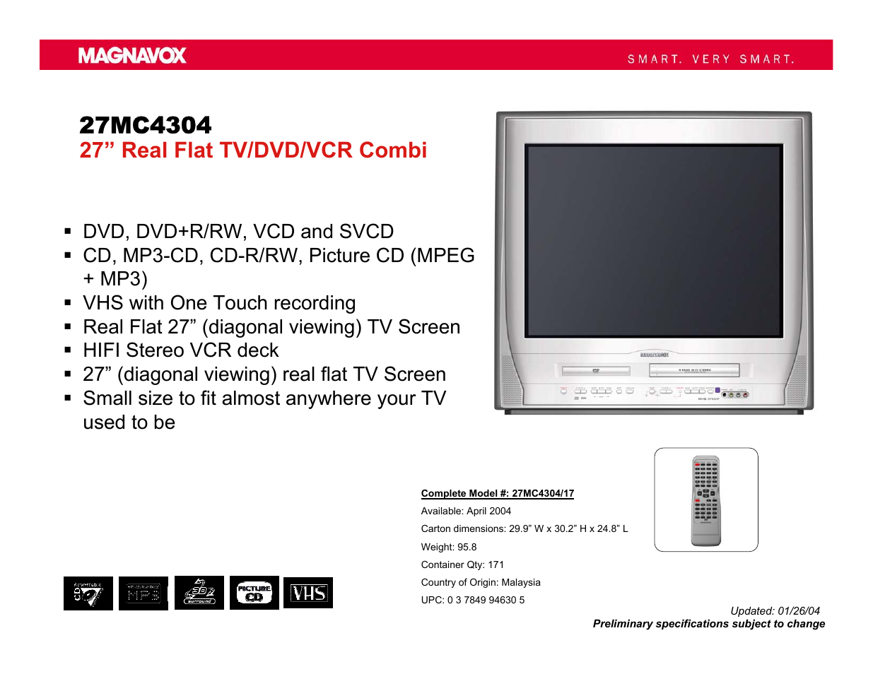 Philips Magnavox 27MC4304/17 User Manual | 1 page