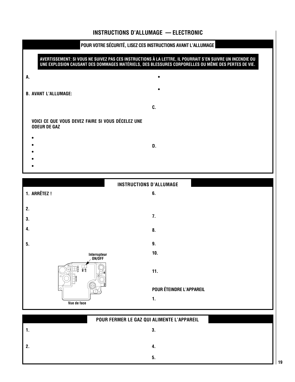 Instructions d’allumage — electronic | Philips Magnavox MPDR-3328CPE User Manual | Page 19 / 24