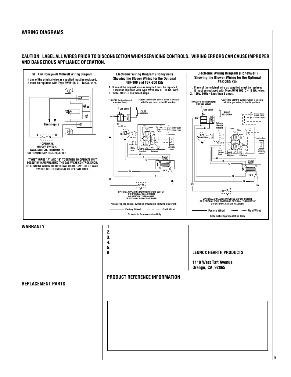 Wiring diagrams, Replacement parts, Product reference information | Philips Magnavox MPDR-3328CPE User Manual | Page 9 / 24