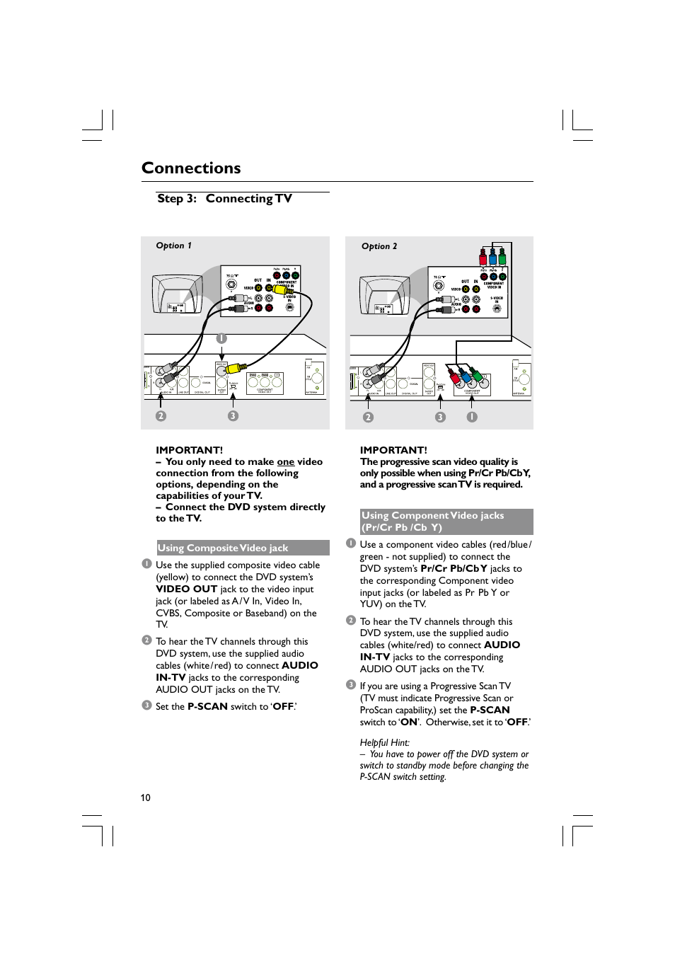 Connections | Philips Magnavox mrd120 User Manual | Page 10 / 40