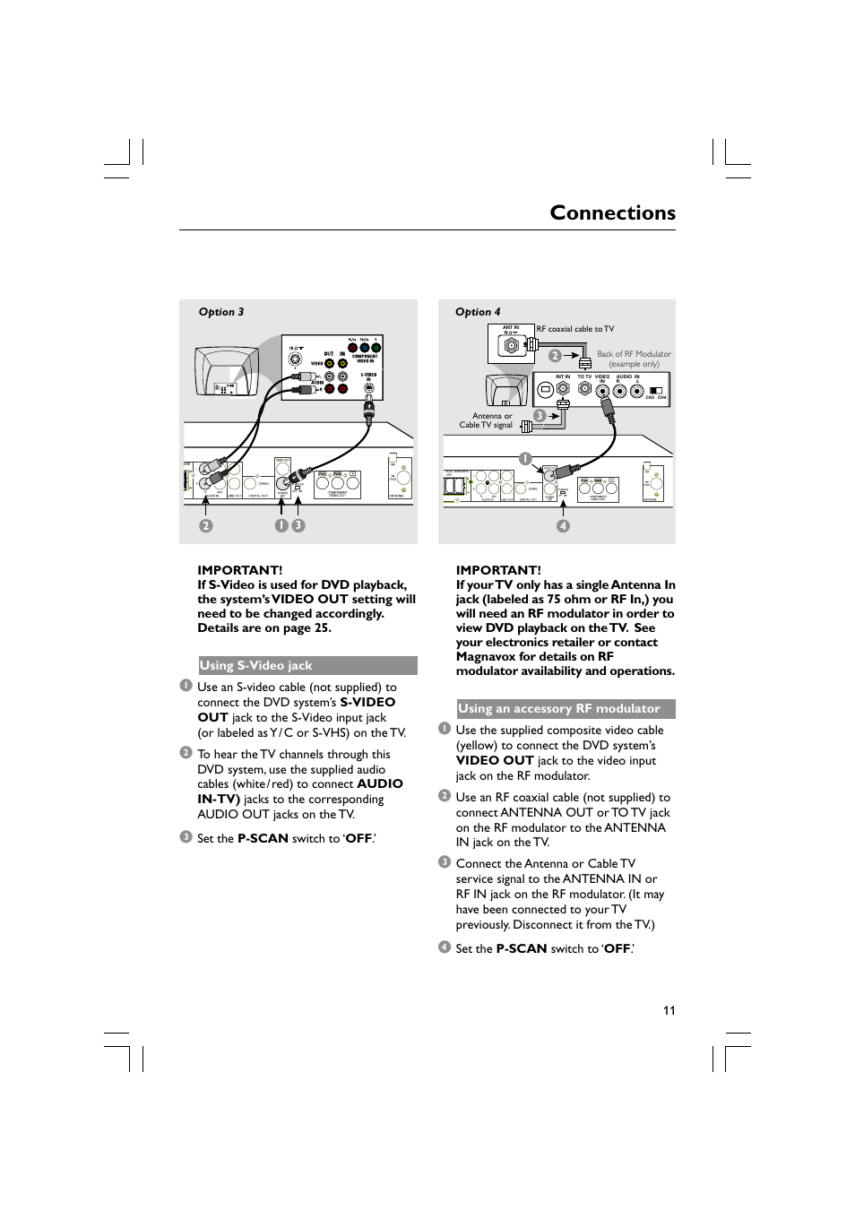 Connections | Philips Magnavox mrd120 User Manual | Page 11 / 40
