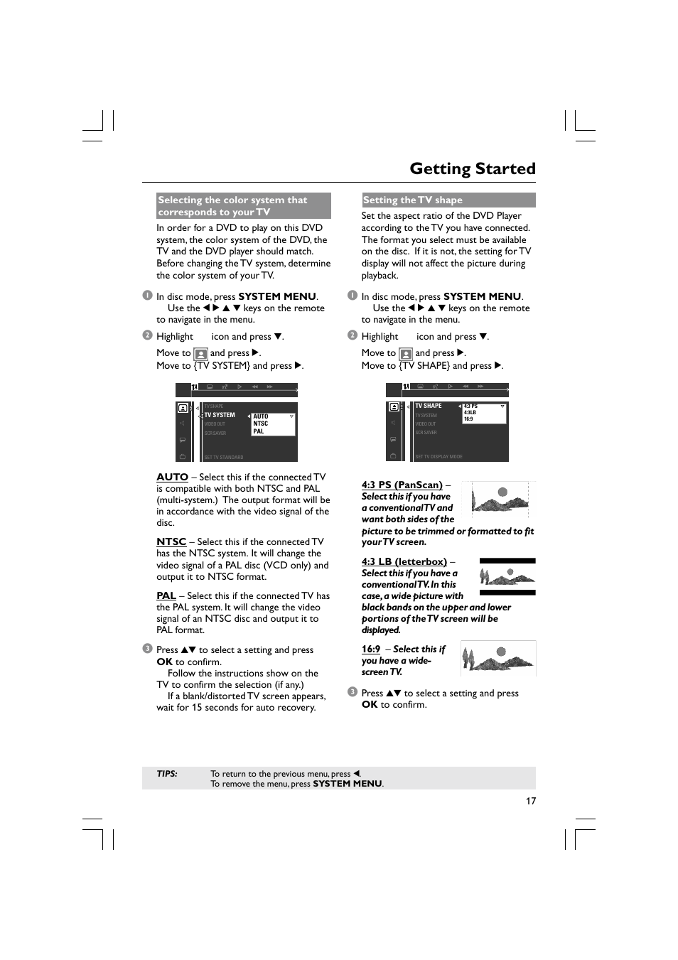 Getting started | Philips Magnavox mrd120 User Manual | Page 17 / 40