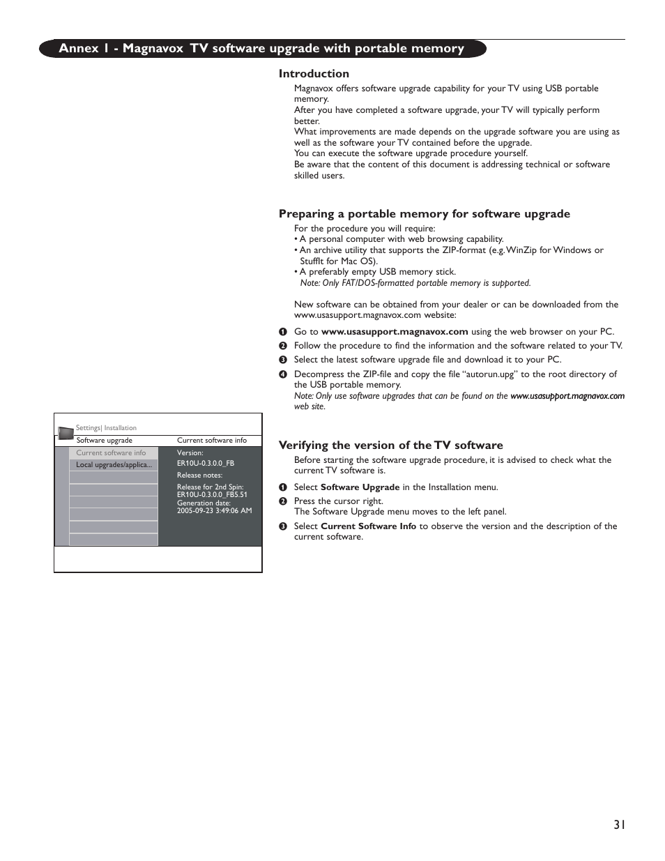 Introduction, Verifying the version of the tv software | Philips Magnavox 51MP6200D User Manual | Page 39 / 41