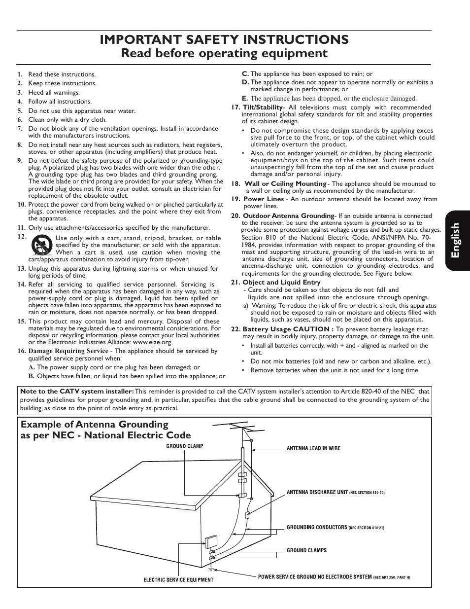 English | Philips Magnavox 51MP6200D User Manual | Page 7 / 41