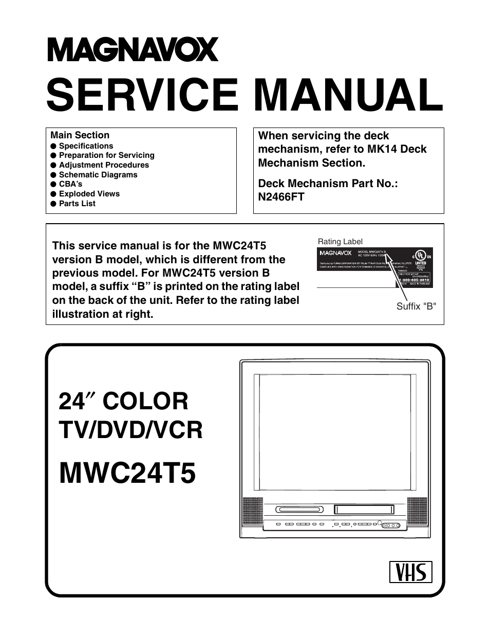 Philips Magnavox MWC24T5 User Manual | 82 pages