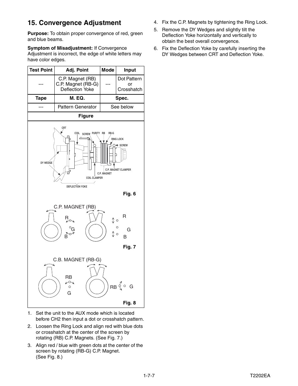 Convergence adjustment | Philips Magnavox MWC24T5 User Manual | Page 27 / 82