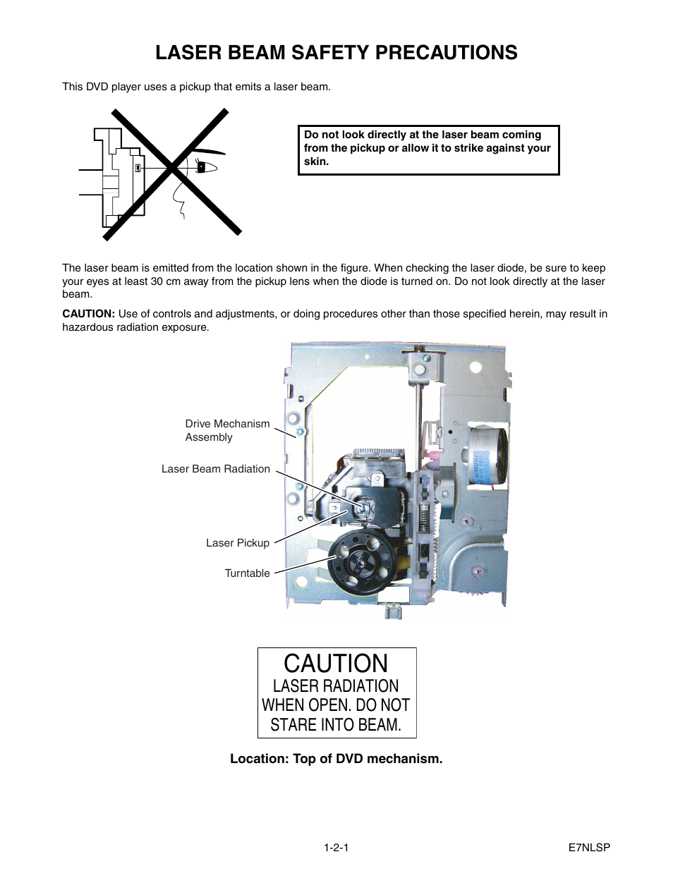 Laser beam safety precautions, Caution | Philips Magnavox MWC24T5 User Manual | Page 6 / 82