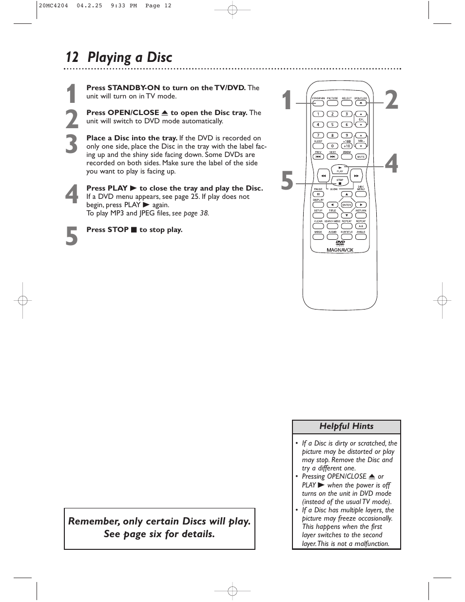 Philips Magnavox 20MC4204/17 User Manual | Page 12 / 48