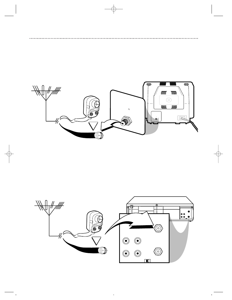 Disconnect the antenna or cable from your tv, Video in out, Audio out in ant | Philips Magnavox VRZ342AT User Manual | Page 6 / 60