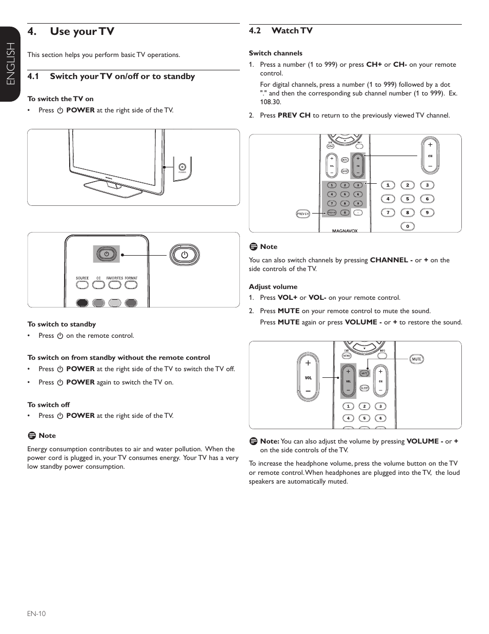 Française esp añol english use your tv 4 | Philips Magnavox 42MF438B User Manual | Page 11 / 40