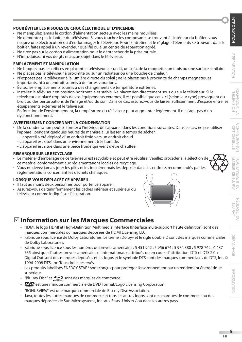 Information sur les marques commerciales | Philips Magnavox 42MD459B User Manual | Page 66 / 182