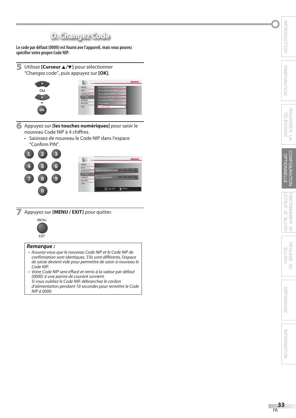 D. changez code | Philips Magnavox 42MD459B User Manual | Page 94 / 182