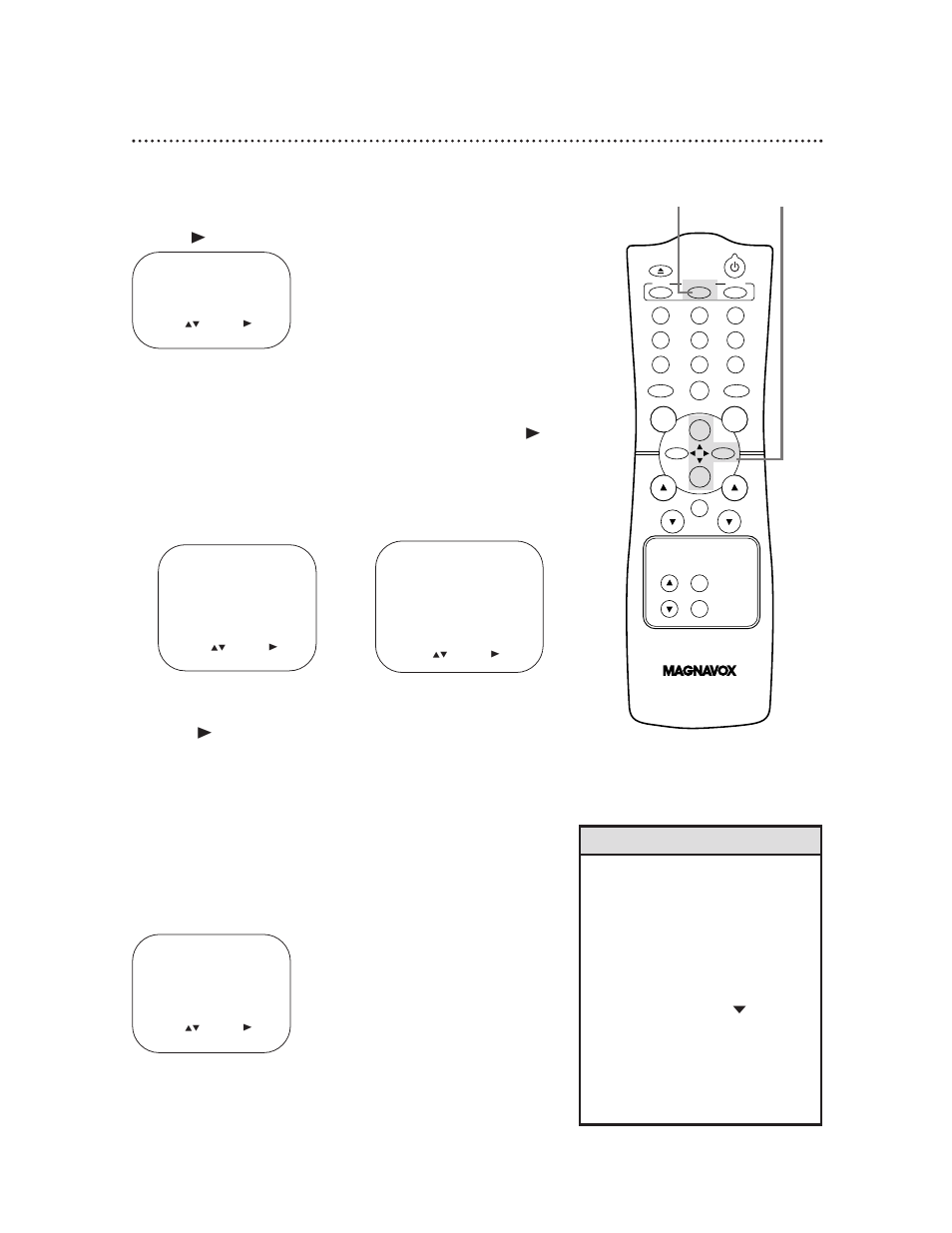 Smartlock (cont’d) 43, Helpful hints, Press the status/exit button | Example of specific sub-ratings | Philips Magnavox CC13C1MG User Manual | Page 43 / 60