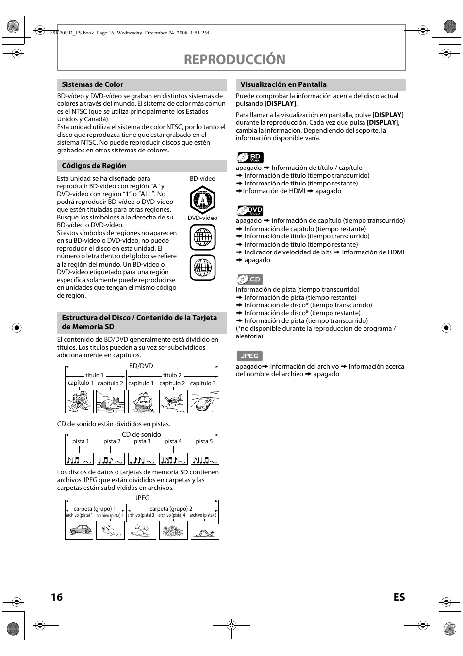 Reproducción, 16 es | Philips Magnavox NB530MGX User Manual | Page 118 / 150