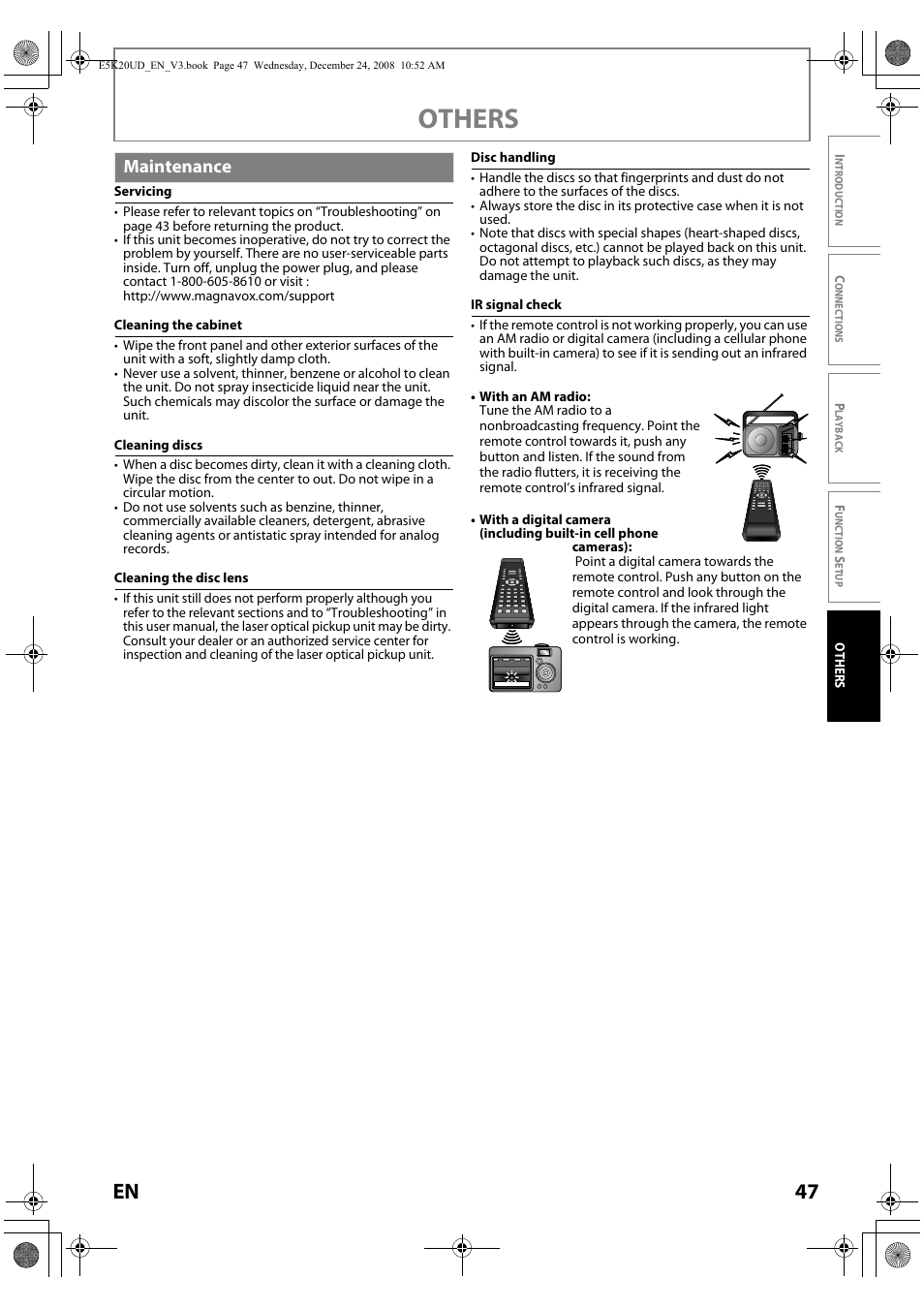 Maintenance, Others, 47 en | Philips Magnavox NB530MGX User Manual | Page 49 / 150