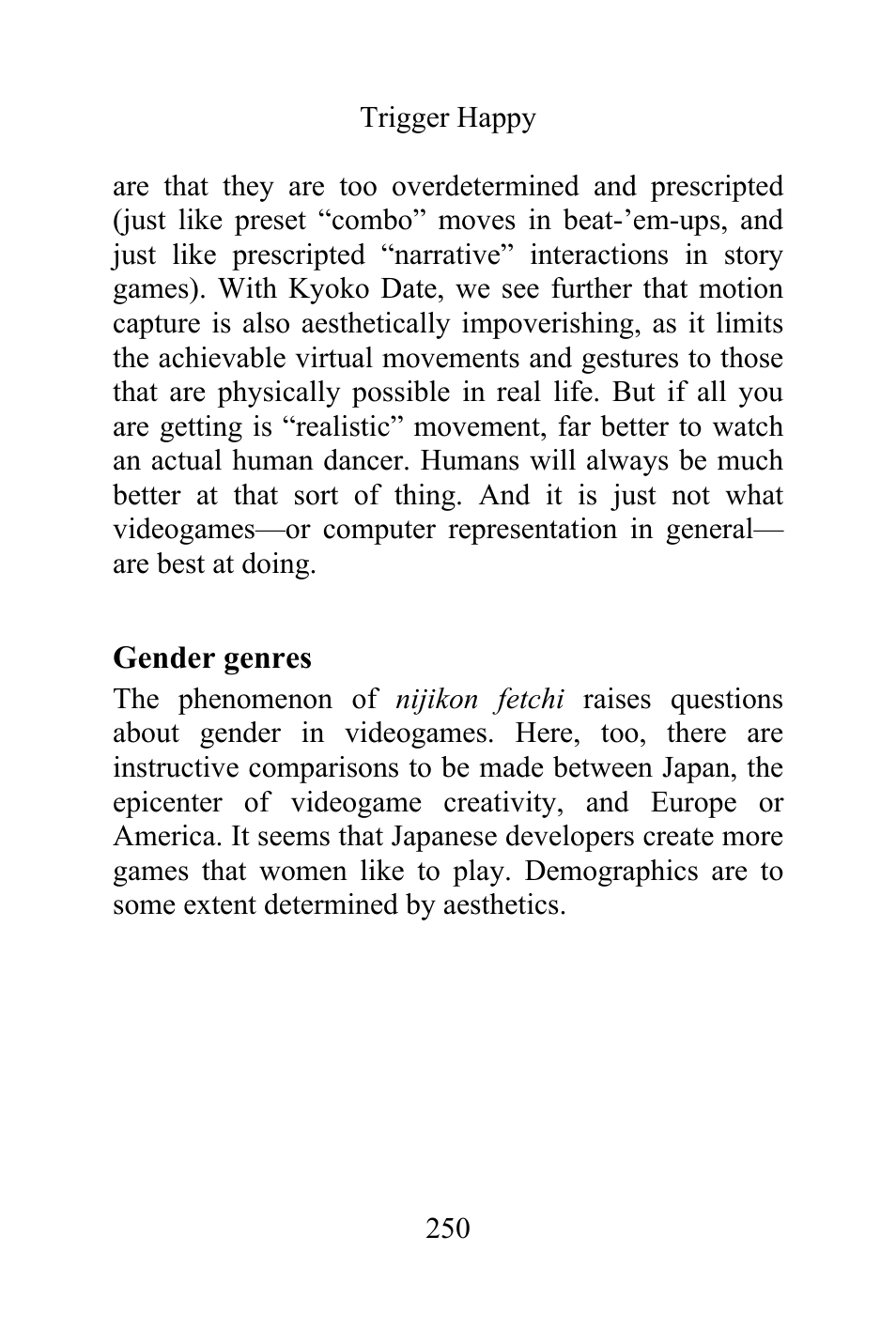 Gender genres | Philips Magnavox Videogames and the Entertainment Revolution Trigger Happy User Manual | Page 248 / 433