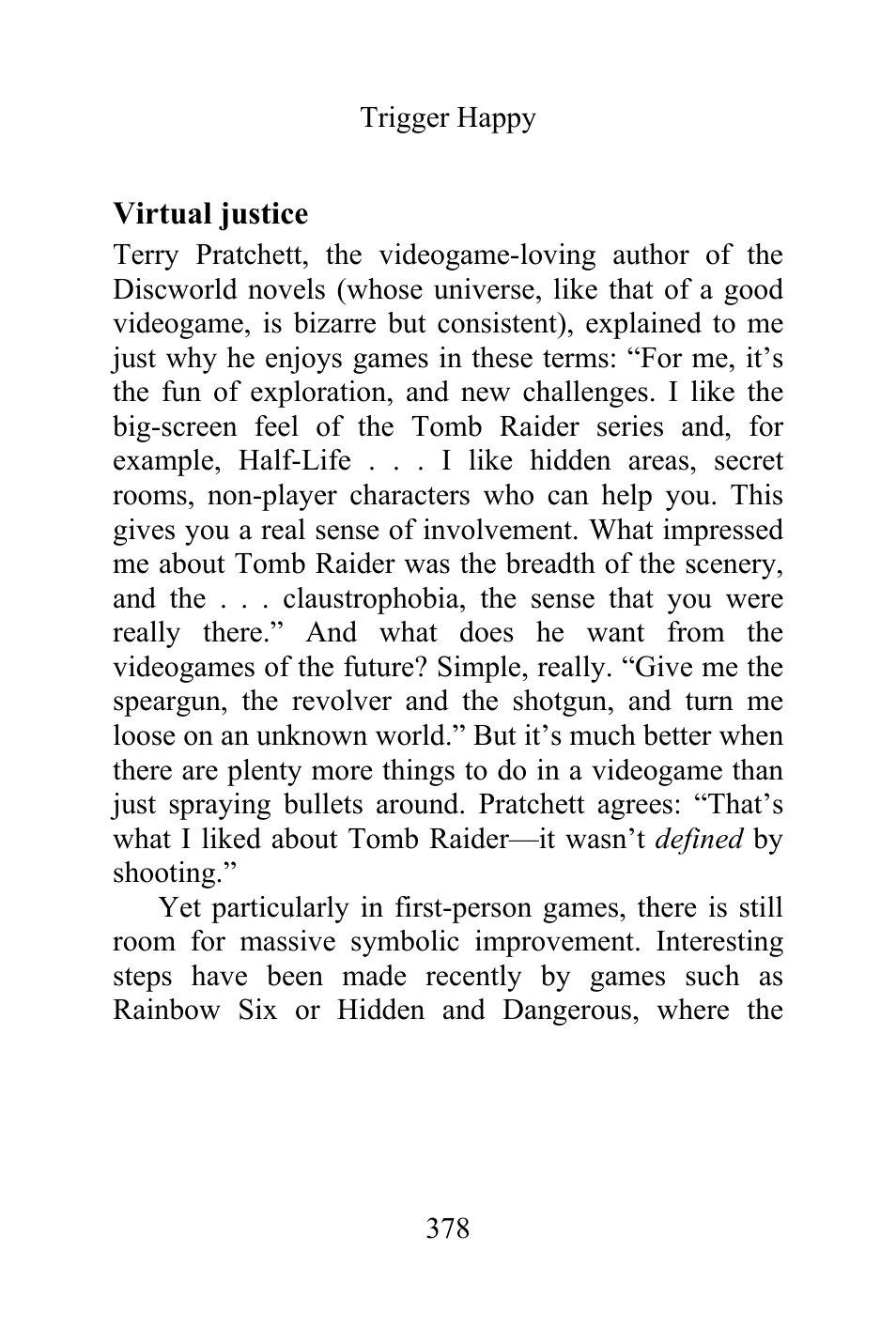 Virtual justice | Philips Magnavox Videogames and the Entertainment Revolution Trigger Happy User Manual | Page 376 / 433