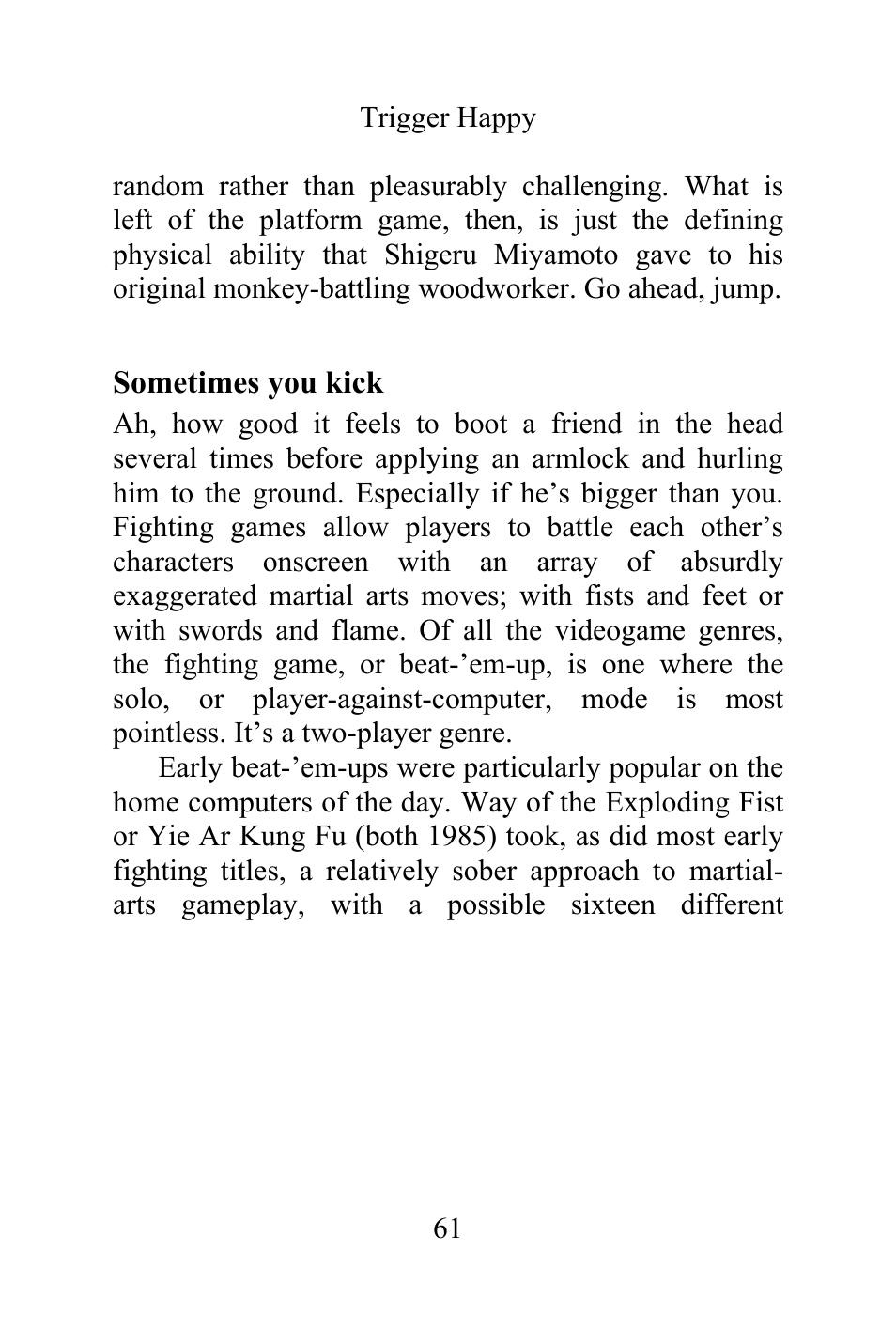 Sometimes you kick | Philips Magnavox Videogames and the Entertainment Revolution Trigger Happy User Manual | Page 59 / 433