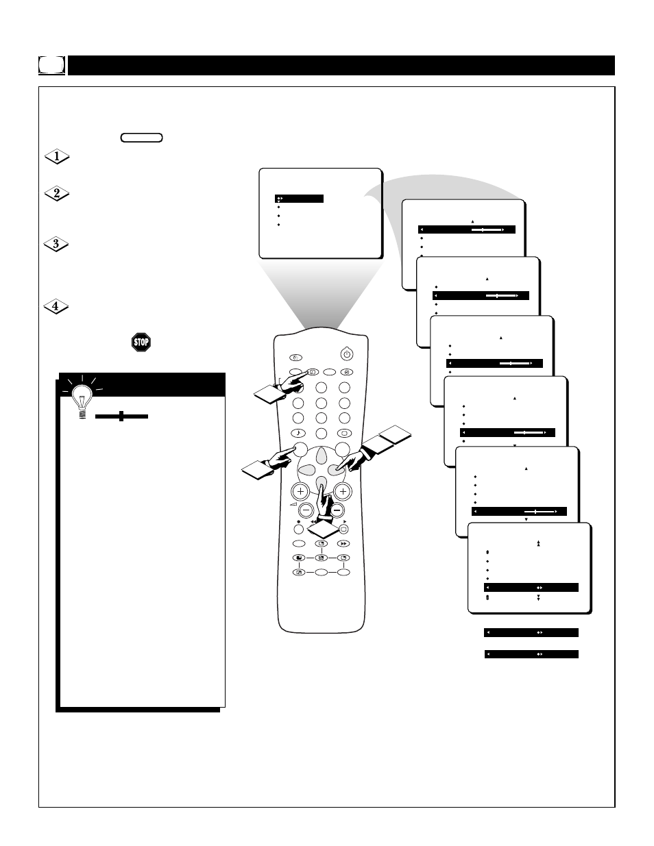 Djusting the, Icture | Philips Magnavox 55P8241 User Manual | Page 6 / 54