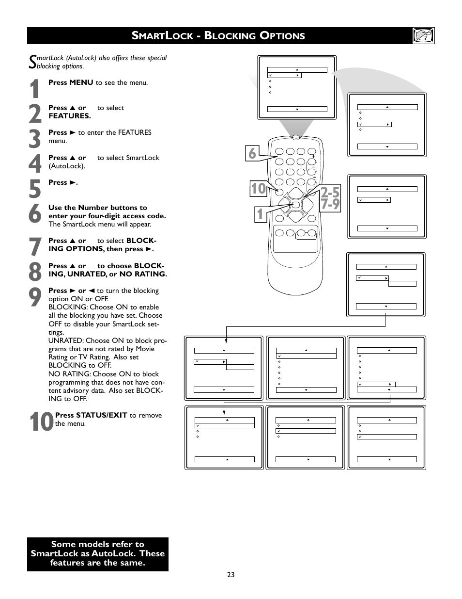 Mart, Locking, Ptions | Philips Magnavox 20MS334R User Manual | Page 23 / 36