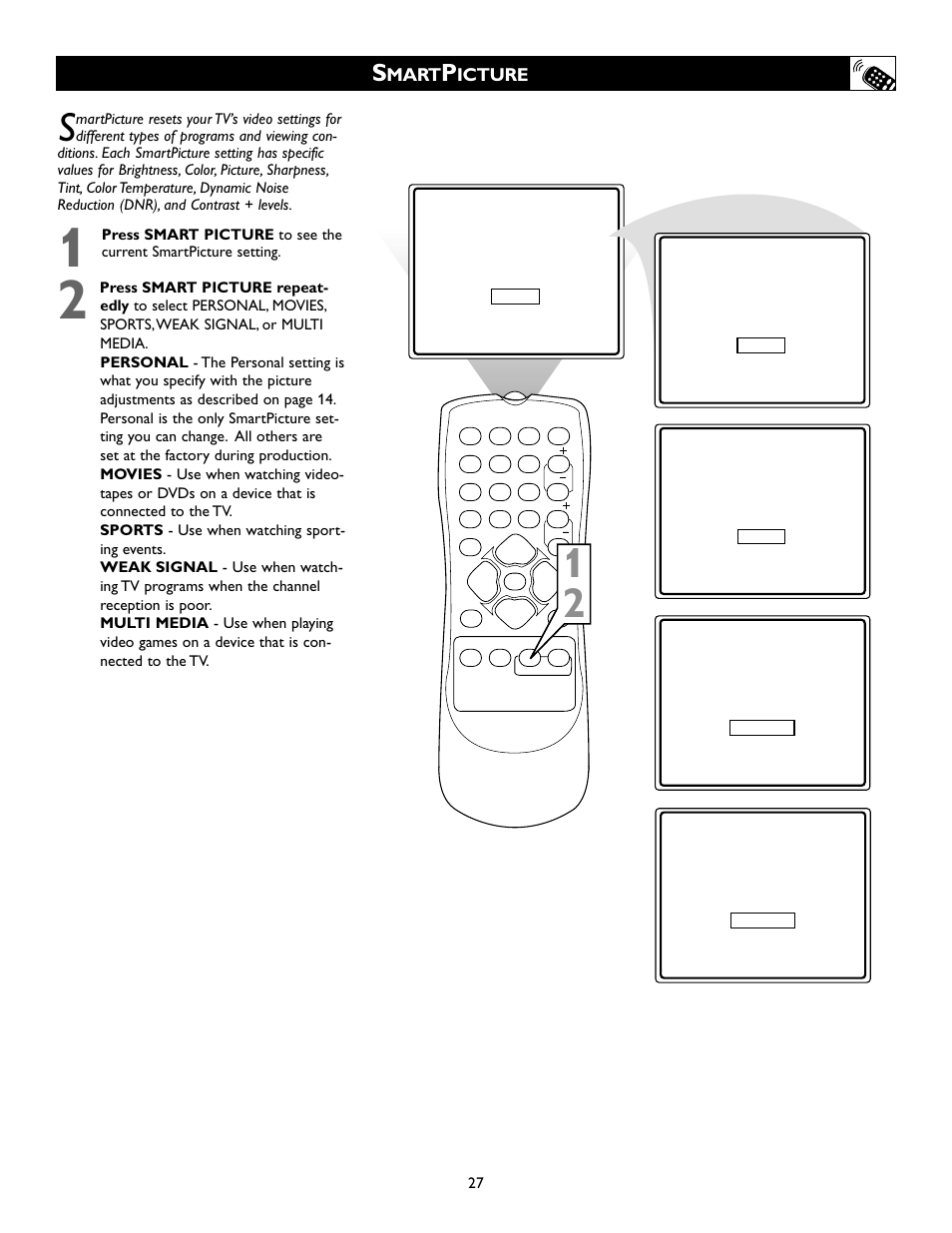 Mart, Icture | Philips Magnavox 20MS334R User Manual | Page 27 / 36