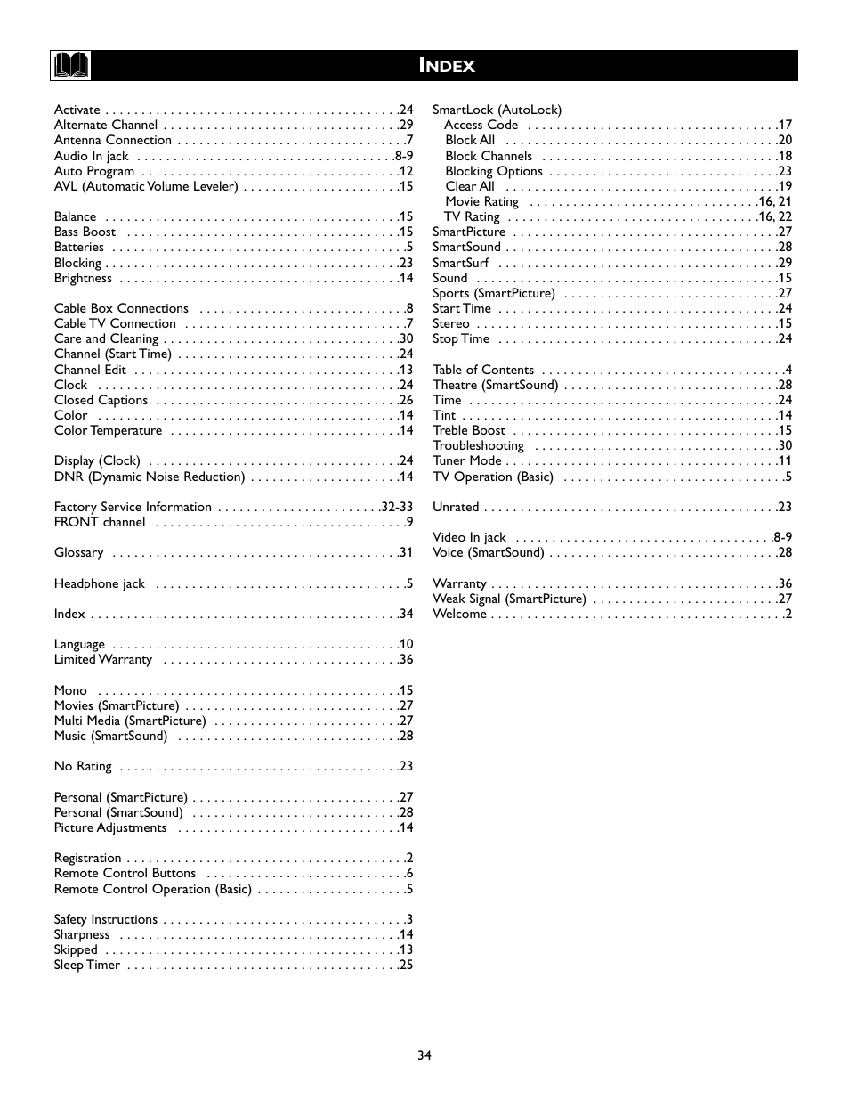 Philips Magnavox 20MS334R User Manual | Page 34 / 36