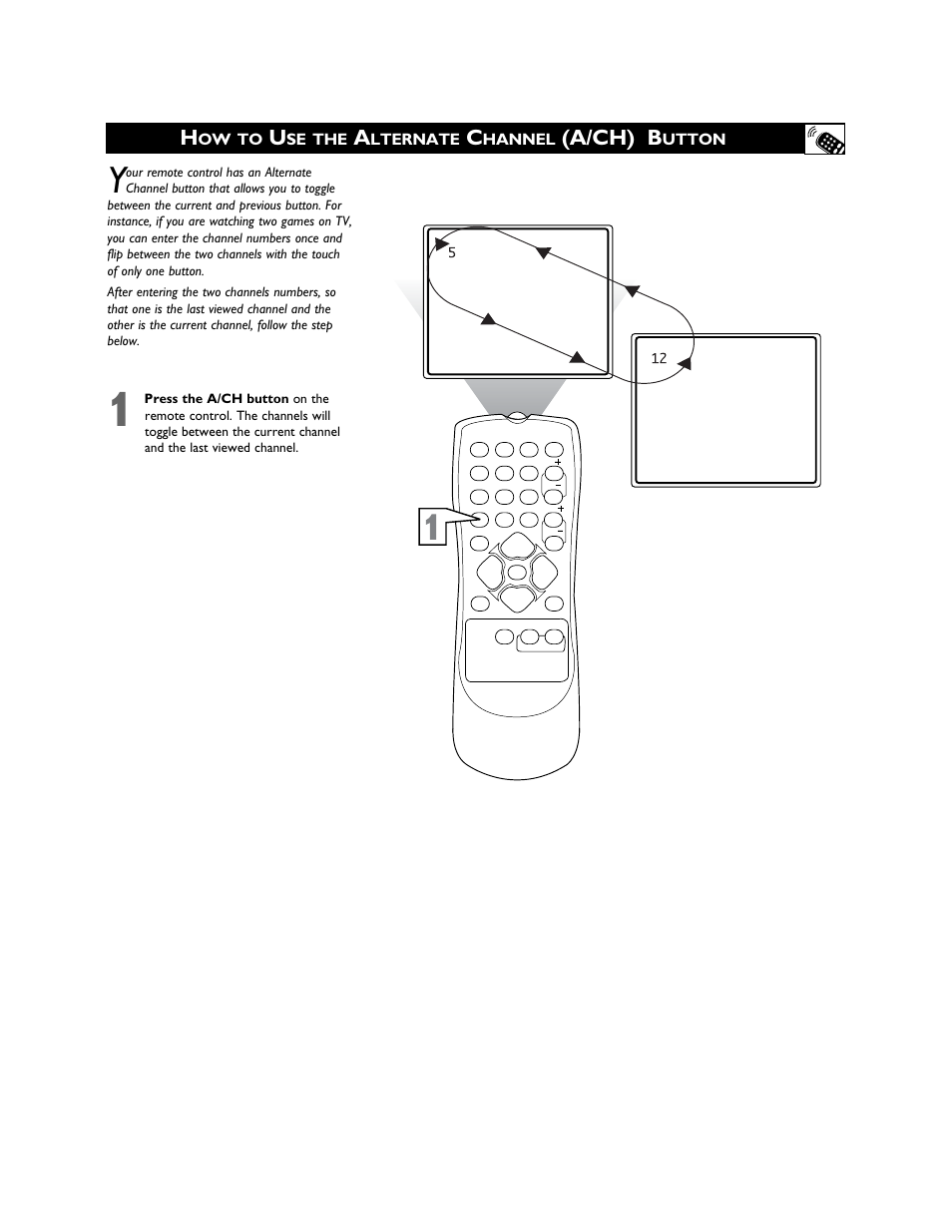 A/ch) b, Ow to, Se the | Lternate, Hannel, Utton | Philips Magnavox 27MS3404R User Manual | Page 33 / 40